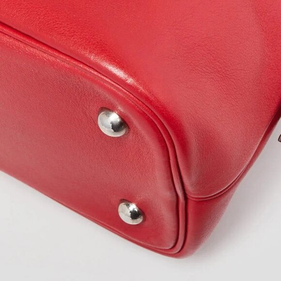 Hermes 30cm Rouge Casaque Swift Leather Palladium Plated Bolide 1923 Bag - Picture 12 of 12